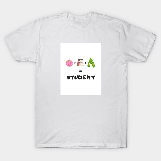 Multicoloured Illustrated Student T-Shirt by modrenmode